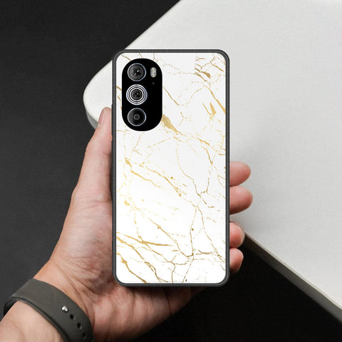 Motorola Edge 30 Pro Cover - White Marble Series 2 - HQ Premium Shine Durable Shatterproof Case
