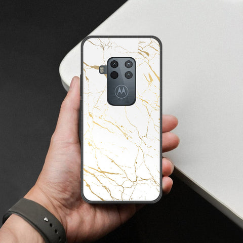 Motorola One Zoom Cover - White Marble Series 2 - HQ Premium Shine Durable Shatterproof Case