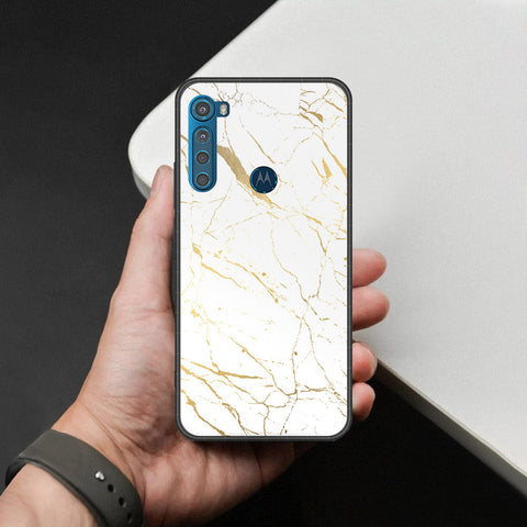 Motorola One Fusion Plus Cover - White Marble Series 2 - HQ Premium Shine Durable Shatterproof Case