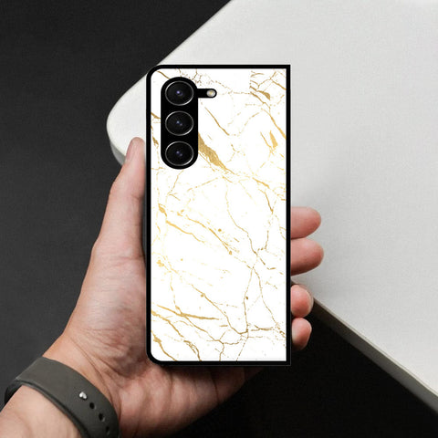 Samsung Galaxy Z Fold 5 5G Cover - White Marble Series 2 - HQ Premium Shine Durable Shatterproof Case