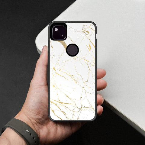 Google Pixel 4a 4G Cover - White Marble Series 2 - HQ Premium Shine Durable Shatterproof Case