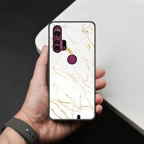 Motorola Edge Plus Cover - White Marble Series 2 - HQ Premium Shine Durable Shatterproof Case