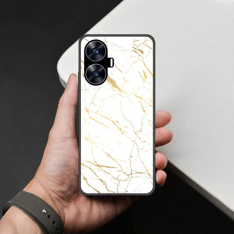 Realme C55 Cover - White Marble Series 2 - HQ Premium Shine Durable Shatterproof Case