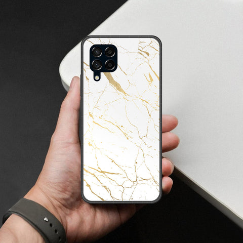Samsung Galaxy M53 Cover - White Marble Series 2 - HQ Premium Shine Durable Shatterproof Case