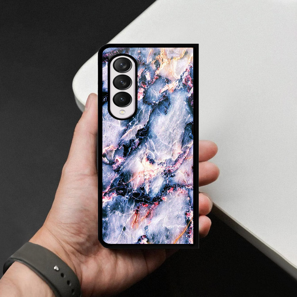 Samsung Galaxy Z Fold 4 5G Cover - Colorful Marble Series - HQ Premium Shine Durable Shatterproof Case