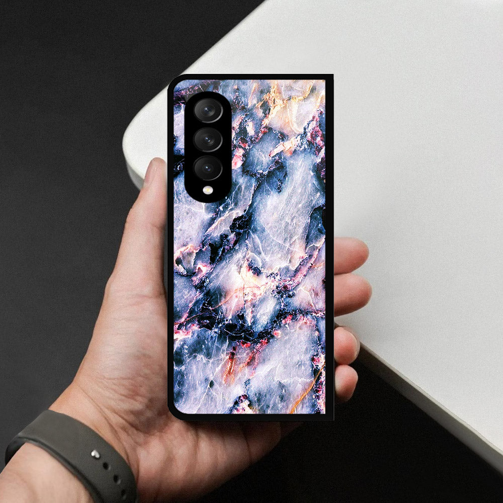 Samsung Galaxy Z Fold 3 5G Cover - Colorful Marble Series - HQ Premium Shine Durable Shatterproof Case