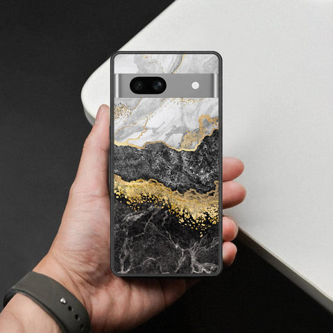 Google Pixel 7a Cover - Colorful Marble Series - HQ Ultra Shine Premium Infinity Glass Soft Silicon Borders Case