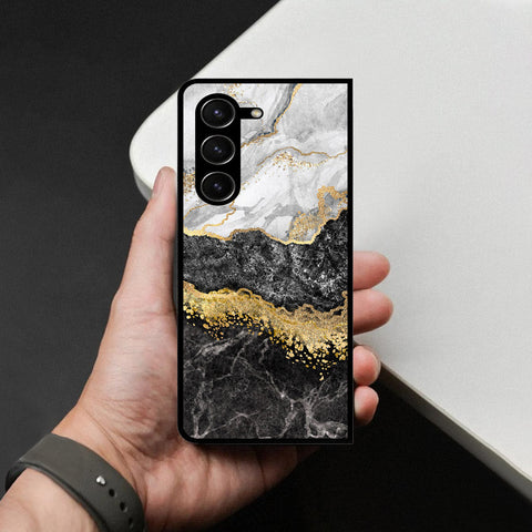 Samsung Galaxy Z Fold 5 5G Cover - Colorful Marble Series - HQ Premium Shine Durable Shatterproof Case