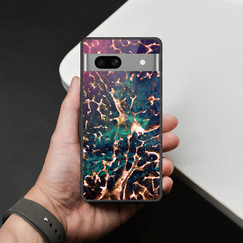 Google Pixel 7a Cover - Colorful Marble Series - HQ Ultra Shine Premium Infinity Glass Soft Silicon Borders Case