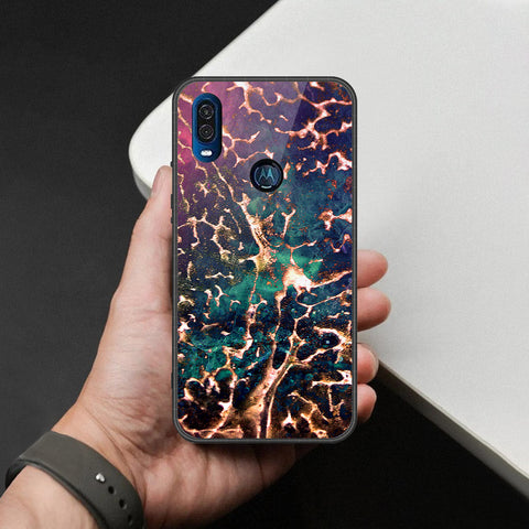 Motorola One Vision Cover - Colorful Marble Series - HQ Premium Shine Durable Shatterproof Case