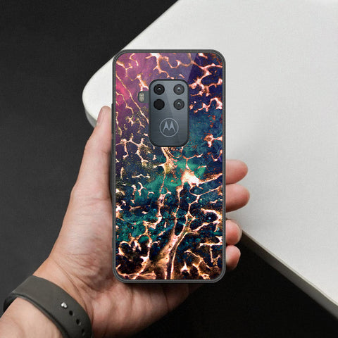 Motorola One Zoom Cover - Colorful Marble Series - HQ Premium Shine Durable Shatterproof Case