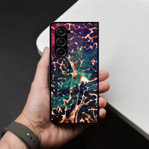 Samsung Galaxy Z Fold 5 5G Cover - Colorful Marble Series - HQ Premium Shine Durable Shatterproof Case