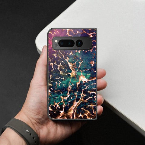 Google Pixel Fold Cover - Colorful Marble Series - HQ Premium Shine Durable Shatterproof Case
