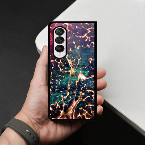 Samsung Galaxy Z Fold 4 5G Cover - Colorful Marble Series - HQ Premium Shine Durable Shatterproof Case