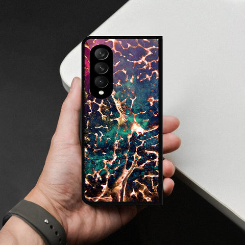 Samsung Galaxy Z Fold 3 5G Cover - Colorful Marble Series - HQ Premium Shine Durable Shatterproof Case