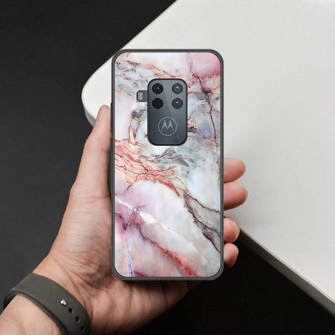 Motorola One Zoom Cover - Colorful Marble Series - HQ Premium Shine Durable Shatterproof Case