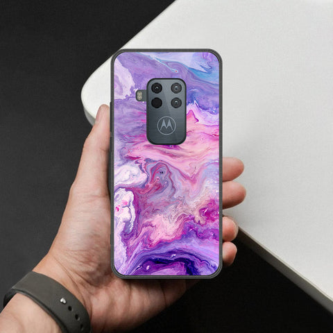 Motorola One Zoom Cover - Colorful Marble Series - HQ Premium Shine Durable Shatterproof Case