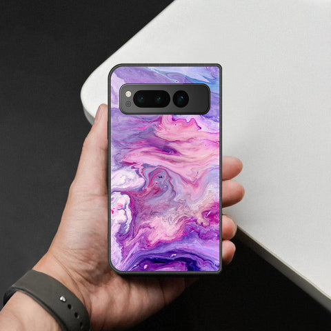 Google Pixel Fold Cover - Colorful Marble Series - HQ Premium Shine Durable Shatterproof Case