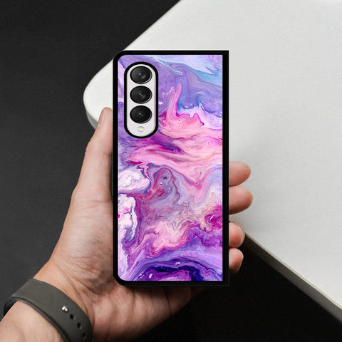 Samsung Galaxy Z Fold 4 5G Cover - Colorful Marble Series - HQ Premium Shine Durable Shatterproof Case