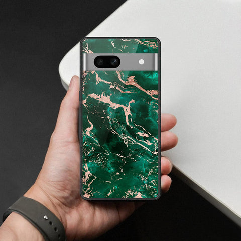Google Pixel 7a Cover - Colorful Marble Series - HQ Ultra Shine Premium Infinity Glass Soft Silicon Borders Case