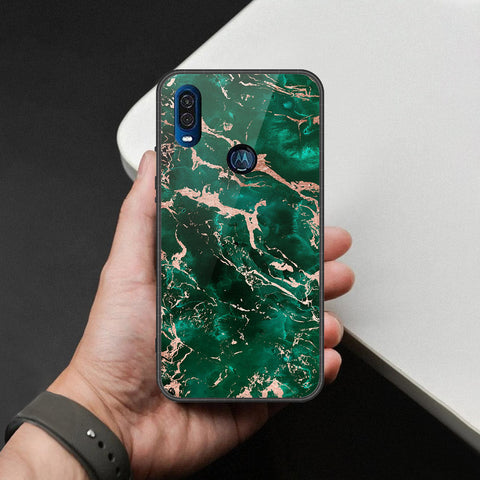 Motorola One Vision Cover - Colorful Marble Series - HQ Premium Shine Durable Shatterproof Case