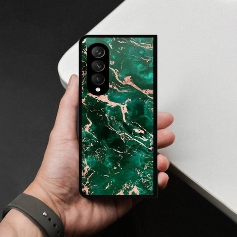 Samsung Galaxy Z Fold 3 5G Cover - Colorful Marble Series - HQ Premium Shine Durable Shatterproof Case