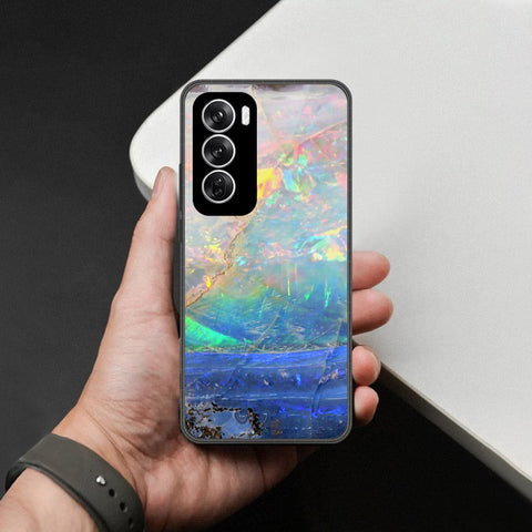 Oppo Reno 12 Cover - Colorful Marble Series - HQ Premium Shine Durable Shatterproof Case