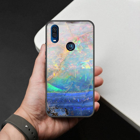 Motorola One Vision Cover - Colorful Marble Series - HQ Premium Shine Durable Shatterproof Case
