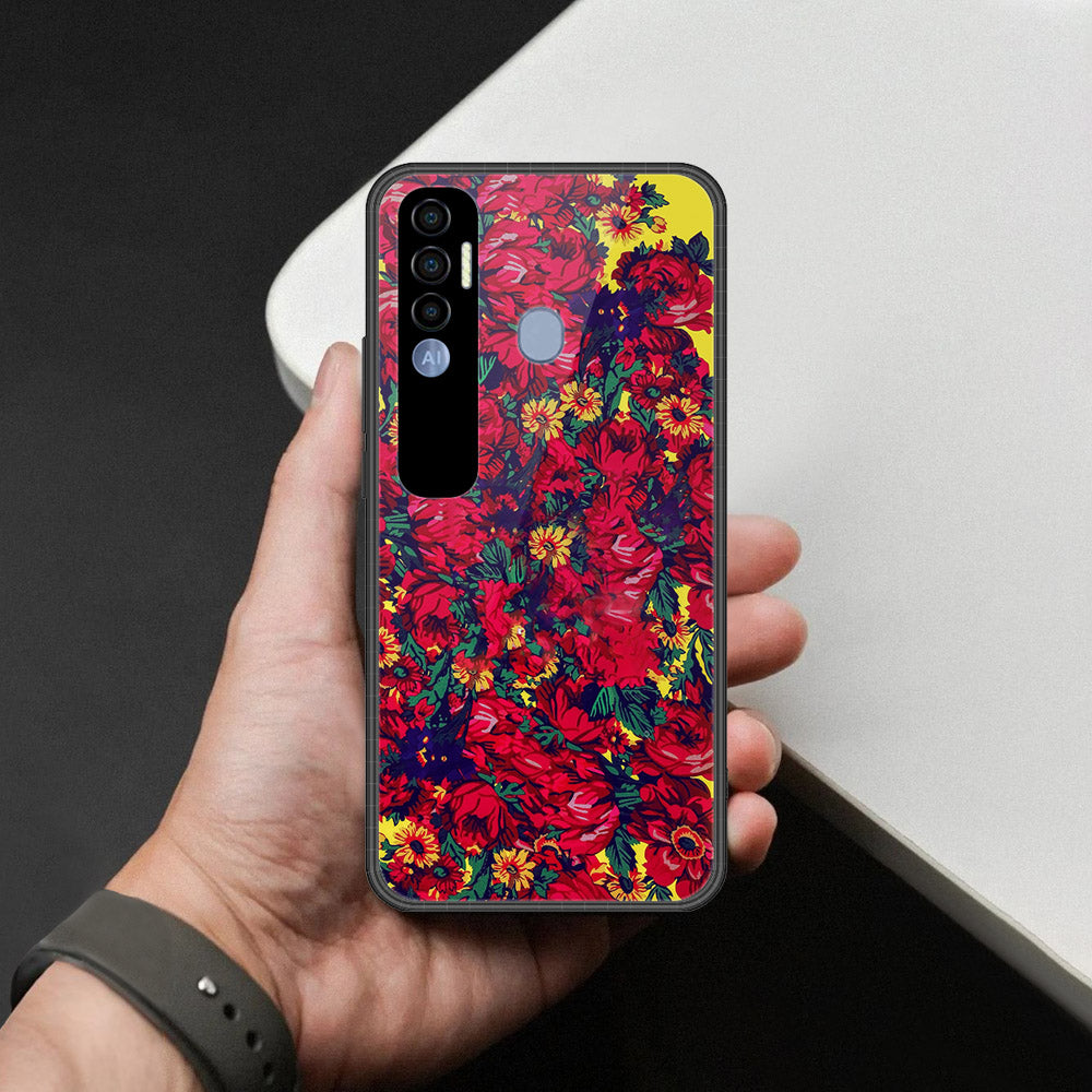 Tecno Spark 7 Pro Cover - Foral Series - HQ Premium Shine Durable Shatterproof Case
