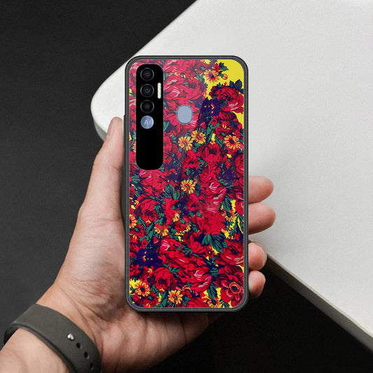 Tecno Spark 7 Pro Cover - Foral Series - HQ Premium Shine Durable Shatterproof Case