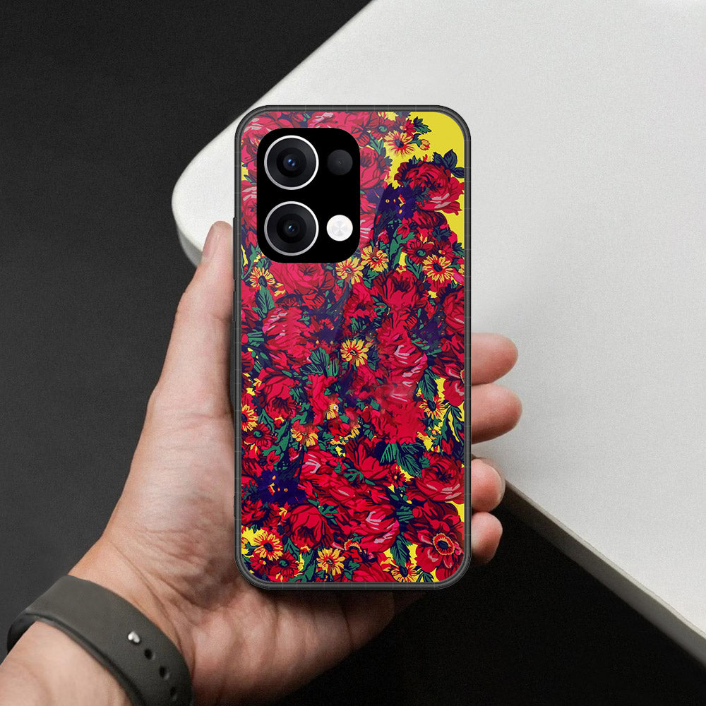 Oppo Reno 13 Cover - Foral Series - HQ Premium Shine Durable Shatterproof Case