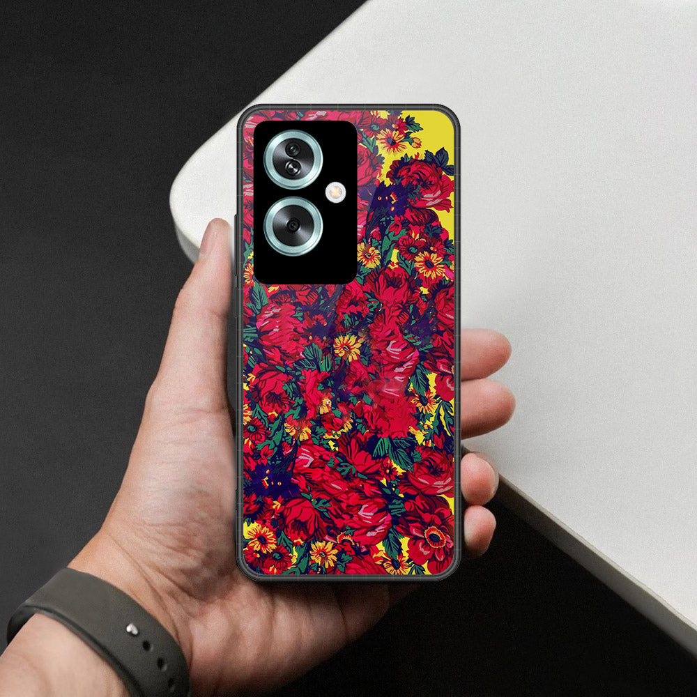 Oppo A2 Cover - Foral Series - HQ Premium Shine Durable Shatterproof Case