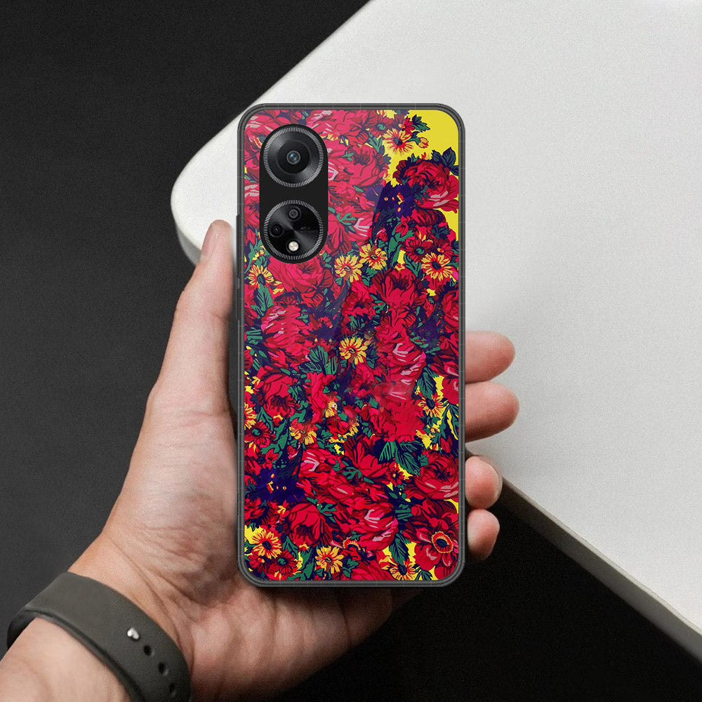 Oppo A98 Cover - Foral Series - HQ Premium Shine Durable Shatterproof Case