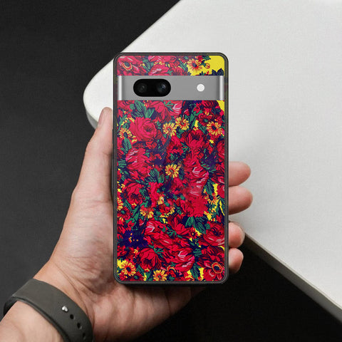 Google Pixel 7a Cover - Foral Series - HQ Ultra Shine Premium Infinity Glass Soft Silicon Borders Case