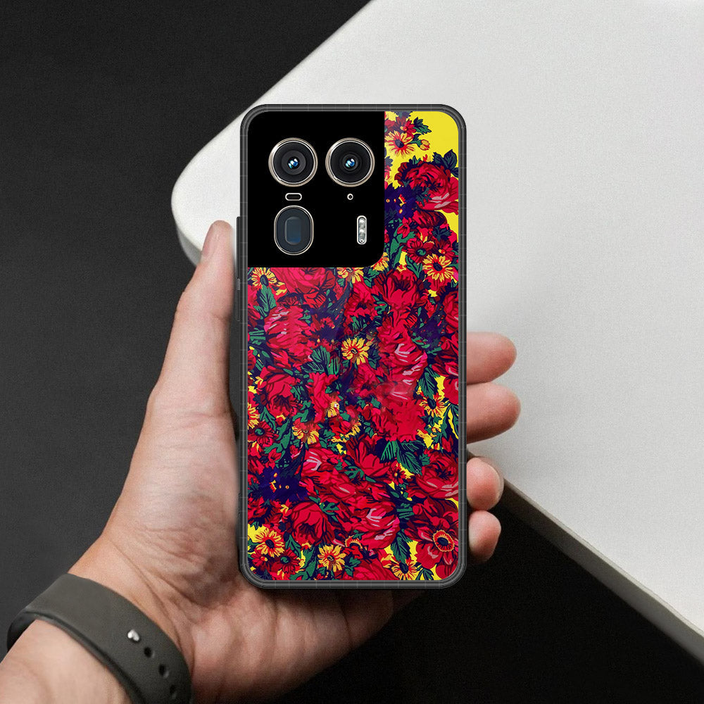 Motorola Edge 50 Ultra Cover - Foral Series - HQ Premium Shine Durable Shatterproof Case