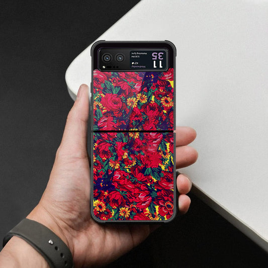 Motorola Razr 40 Cover - Foral Series - HQ Premium Shine Durable Shatterproof Case