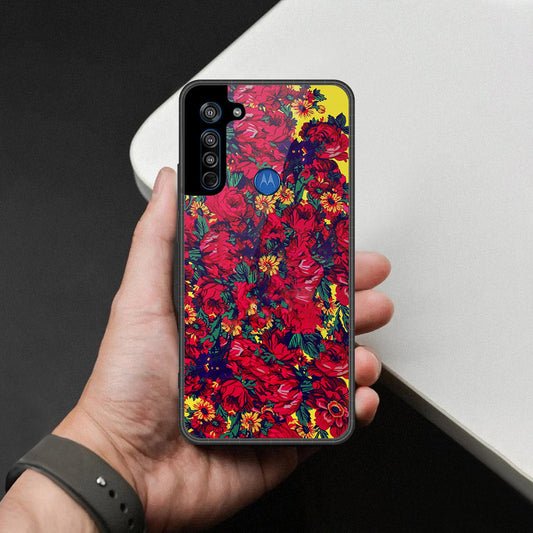 Motorola Moto G8 Cover - Foral Series - HQ Premium Shine Durable Shatterproof Case