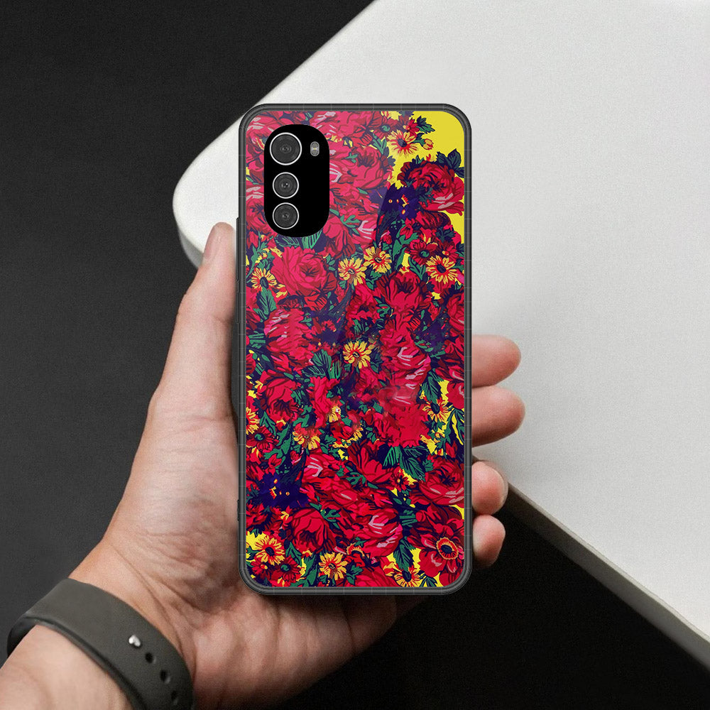 Motorola Moto E32 Cover - Foral Series - HQ Premium Shine Durable Shatterproof Case
