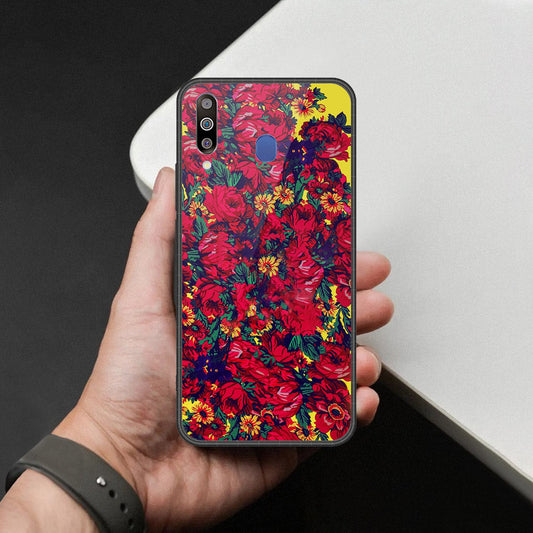 Samsung Galaxy M30 Cover - Foral Series - HQ Premium Shine Durable Shatterproof Case