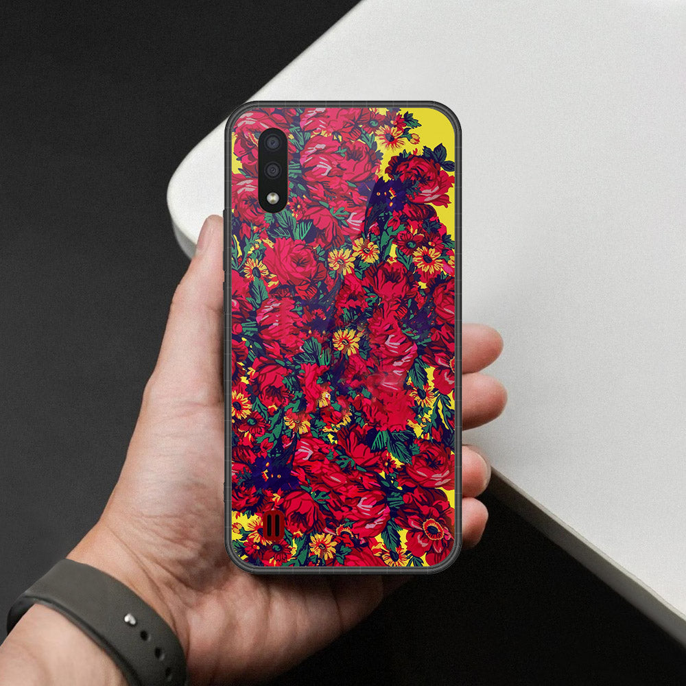 Samsung Galaxy A01 Cover - Foral Series - HQ Premium Shine Durable Shatterproof Case