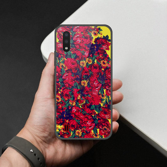 Samsung Galaxy A01 Cover - Foral Series - HQ Premium Shine Durable Shatterproof Case