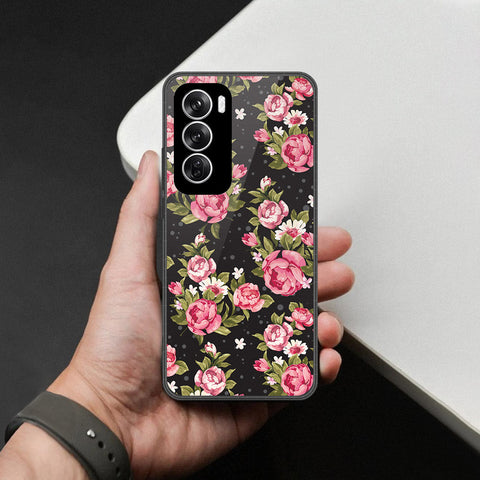 Oppo Reno 12 Cover - Foral Series - HQ Premium Shine Durable Shatterproof Case