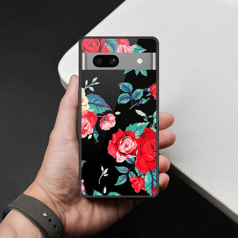 Google Pixel 7a Cover - Foral Series - HQ Ultra Shine Premium Infinity Glass Soft Silicon Borders Case