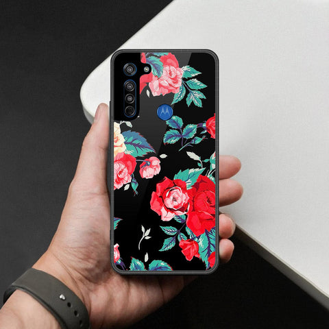 Motorola Moto G8 Cover - Foral Series - HQ Premium Shine Durable Shatterproof Case