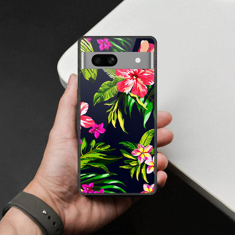 Google Pixel 7a Cover - Foral Series - HQ Ultra Shine Premium Infinity Glass Soft Silicon Borders Case