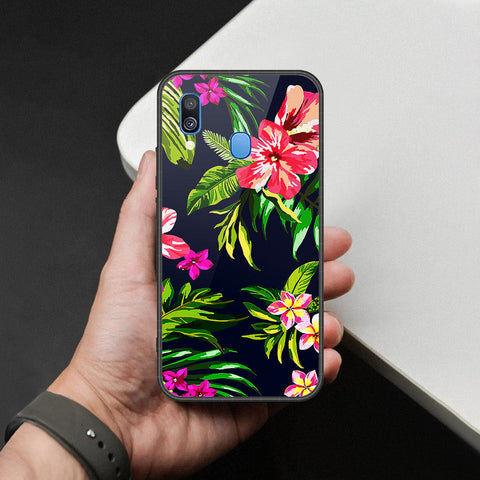 Samsung Galaxy A40 Cover - Foral Series - HQ Premium Shine Durable Shatterproof Case