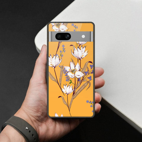 Google Pixel 7a Cover - Foral Series - HQ Ultra Shine Premium Infinity Glass Soft Silicon Borders Case