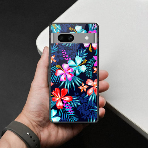 Google Pixel 7a Cover - Foral Series - HQ Ultra Shine Premium Infinity Glass Soft Silicon Borders Case