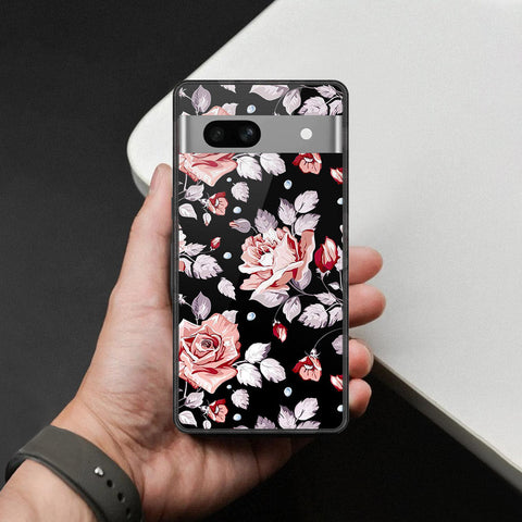 Google Pixel 7a Cover - Foral Series - HQ Ultra Shine Premium Infinity Glass Soft Silicon Borders Case