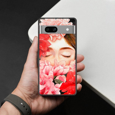 Google Pixel 7a Cover - Foral Series - HQ Ultra Shine Premium Infinity Glass Soft Silicon Borders Case